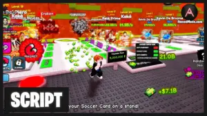 Logo for Soccer Cards Script Auto Farm, Collect Cash & Auto Rebirth – Roblox