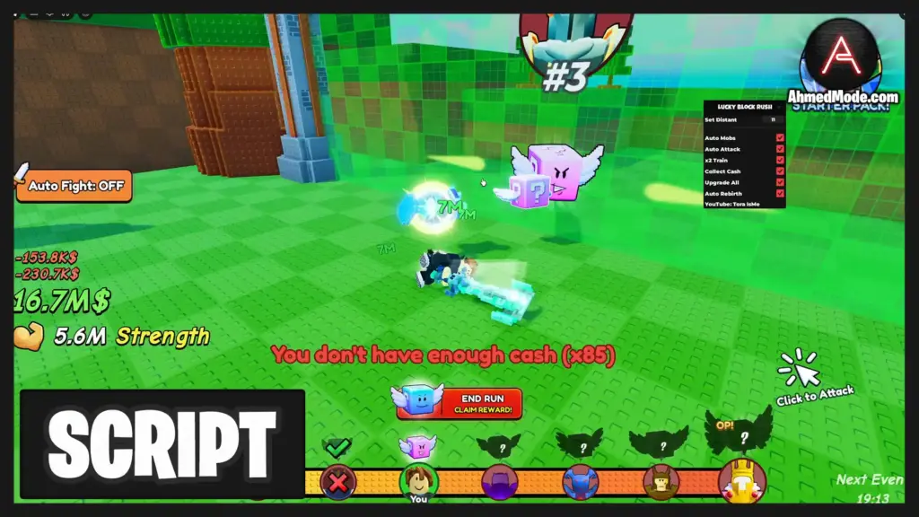 Lucky Block Rush Script Auto Farm, Auto Attack, Collect Cash & Upgrade All – Roblox