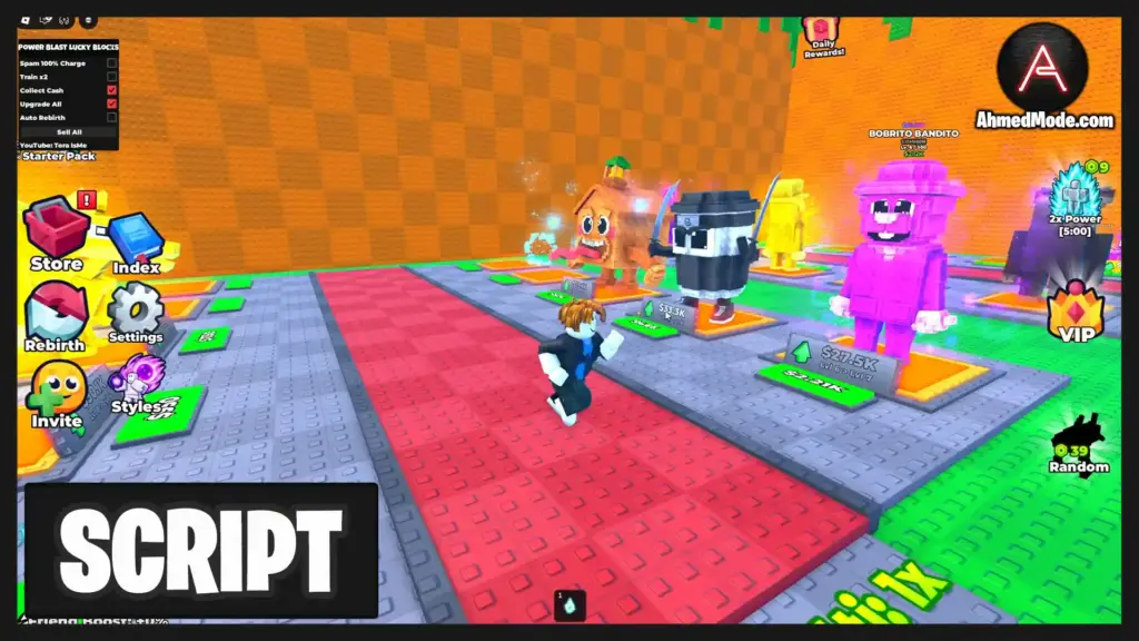 Power Blast Lucky Blocks Script Auto Farm, Auto Train, Collect Cash & Upgrade All – Roblox