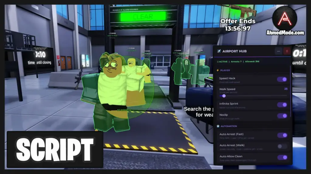 Secure the Airport Script Auto Scan, Auto Kill Criminals & Infinite Cash – Roblox