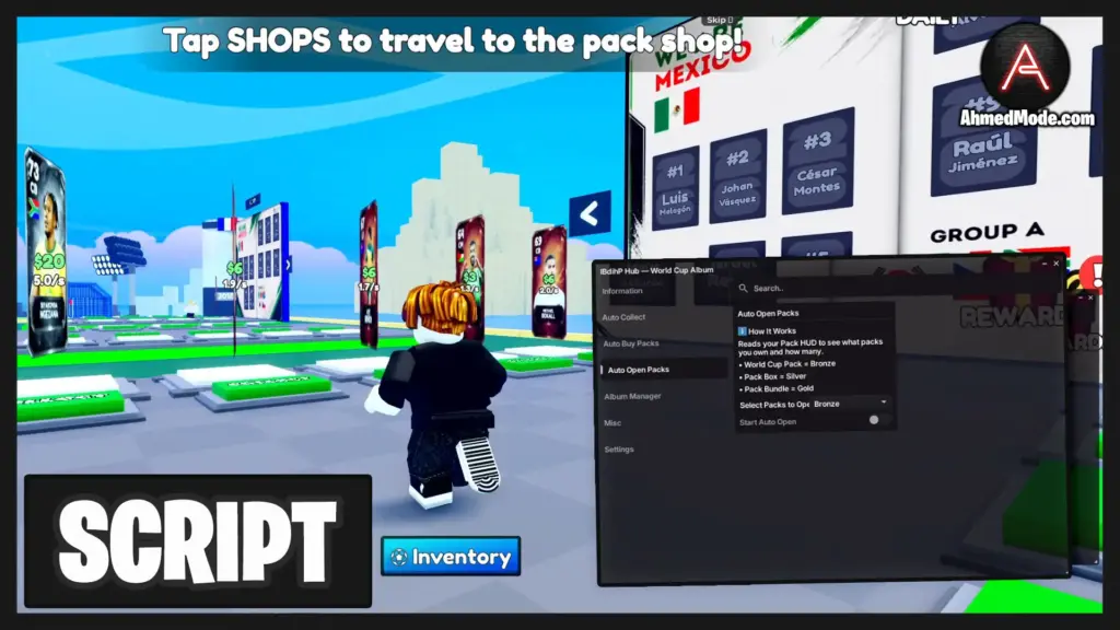 World Cup Album Script Auto Roll, Auto Buy & Collect Cash – Roblox