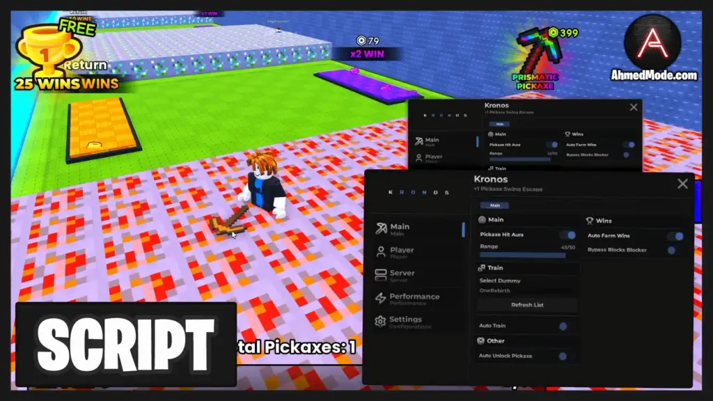 +1 Pickaxe Swing Escape Script Roblox 2026 – Auto Farm Wins 1 +1 Pickaxe Swing Escape Script Auto Farm Wins, Auto Rebirth & Auto Buy Pickaxe – Roblox