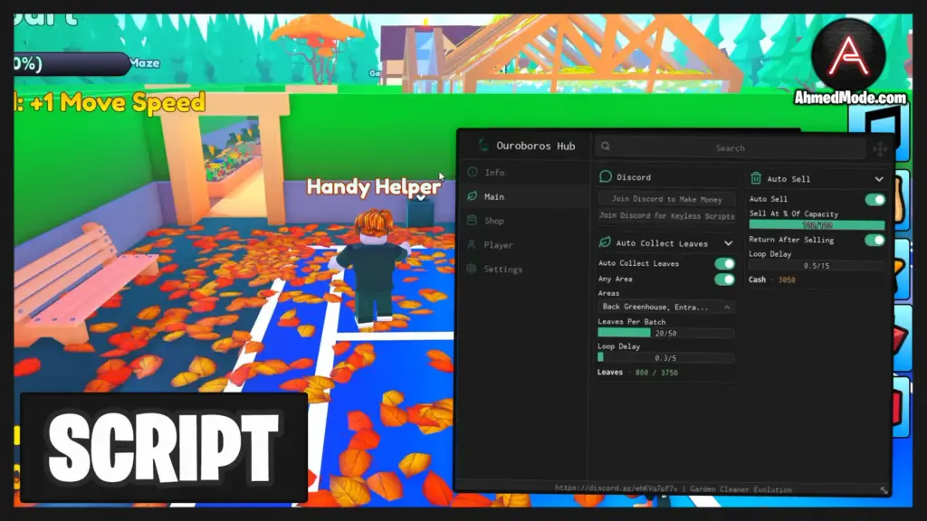 Garden Cleaner Evolution Script Auto Collect Leaves, Auto Sell & Auto Upgrade – Roblox
