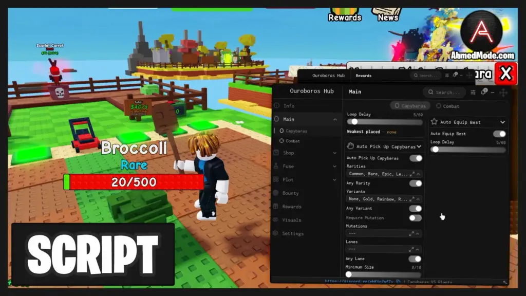 Capybaras VS Plants Script Auto Farm, Collect Cash & Auto Upgrade – Roblox