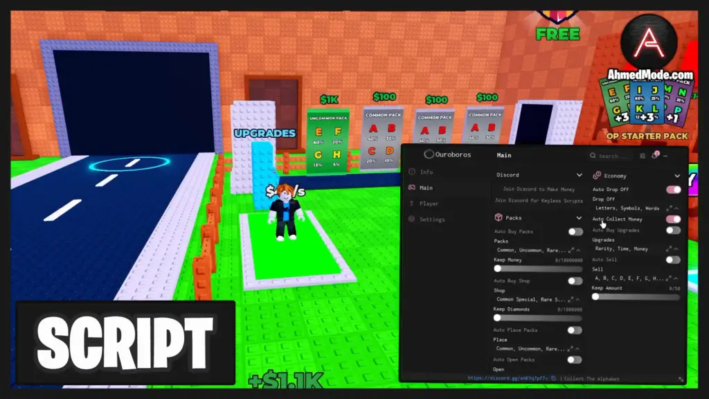 Collect The Alphabet Script Auto Buy, Auto Sell & Collect Cash – Roblox