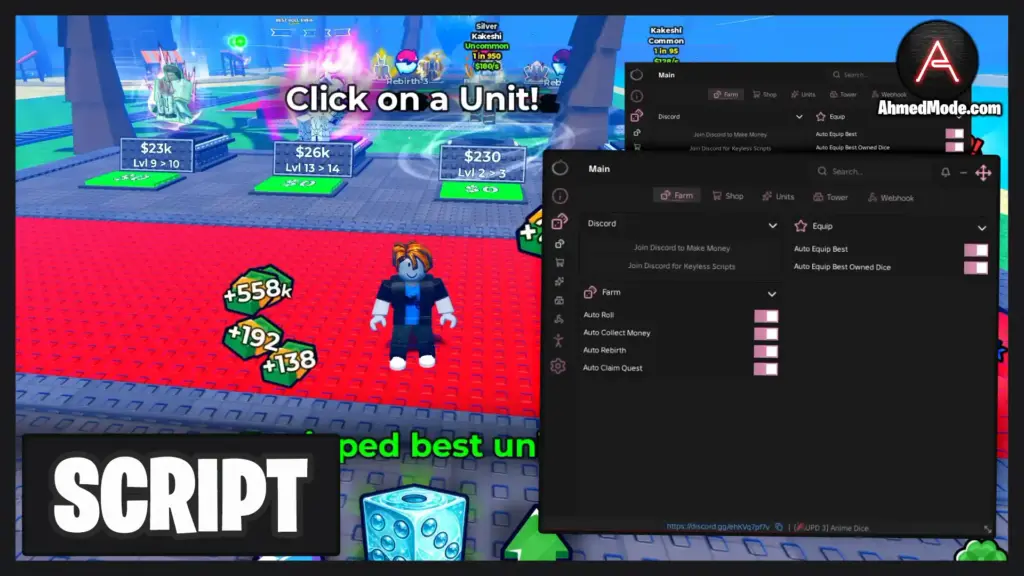 Anime Dice Script Auto Farm, Auto Roll & Auto Collect Money – Roblox