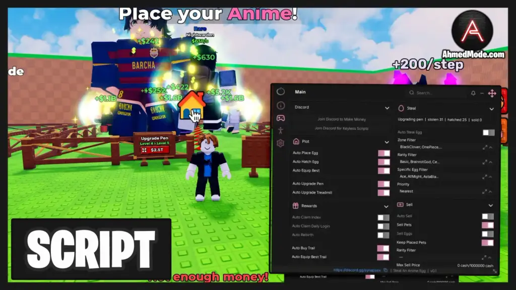 Steal and Hatch Anime Eggs Script Roblox 2026 – Auto Steal 1 Steal and Hatch Anime Eggs Script Auto Steal, Auto Hatch & Auto Sell – Roblox
